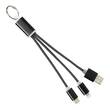 Metall 3-in-1 Ladekabel mit Schl&uuml;sselanh&auml;nger - schwarz - 4