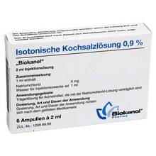 Isotonische Kochsalzl&ouml;sung 0,9% Biokanol Ampullen 6x2 ml