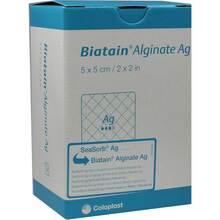 Biatain Alginate Ag Kompressen 5x5 cm mit Silber 30 St