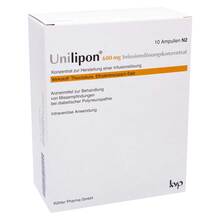 Abbildung: Unilipon 600 mg Infusionslösungskonzentrat 1X10 St, Infusionslösungskonzentrat PZN 04645277 