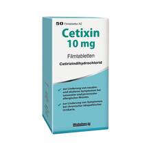 Abbildung: Cetixin 10 mg Filmtabletten 50 St, Filmtabletten PZN 04704927 