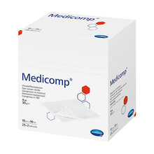 Abbildung: Medicomp Kompressen 10x10 cm unsteril 100 St, Kompressen PZN 04783855 