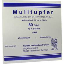 Mulltupfer 20x20cm pflaumengroß steril 40x2 St