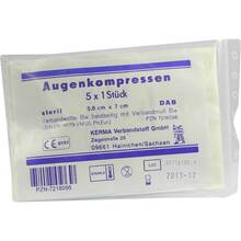 Abbildung: Augenkompressen steril 5,8x7 5X1 St, Kompressen PZN 07218096 