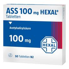 Abbildung: ASS 100 Hexal Tabletten 50 St, Tabletten PZN 07402204 