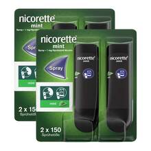 Abbildung: nicorette Mint Spray mit 1 mg Nikotin pro Sprühstoß Spray, 2x2 St PZN 08032354