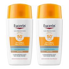 Abbildung: Eucerin Sun Fluid Hydro Protect Face mittel LSF50 + 2x50 ml, Creme PZN 08032568 
