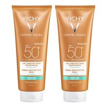 Abbildung: Vichy Capital Soleil Sonnenschutz-Milch LSF 50+ für Gesicht und Körper 2x300 ml, Milch PZN 08032574 