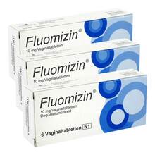 Abbildung: Fluomizin 10 mg Vaginaltabletten 3x6 St, Vaginaltabletten PZN 08032639 