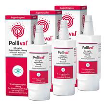 Abbildung: Pollival® Augentropfen mit Azelastin 3x10 ml, Augentropfen PZN 08032648 