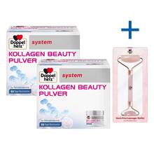 Abbildung: Doppelherz Kollagen Beauty Pulver system 2x150 g, Pulver PZN 08032669 