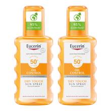 Abbildung: Eucerin Sun Oil Control Body transparent Spray LSF 50 + 2x200 ml, Spray PZN 08032747 