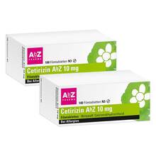 Abbildung: Cetirizin AbZ 10 mg Filmtabletten 2x100 St, Filmtabletten PZN 08032784 