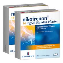 Abbildung: nikofrenon 14 mg / 24 Stunden Pflaster 2x28 St, Pflaster transdermal PZN 08032795 