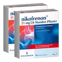 Abbildung: nikofrenon 21 mg / 24 Stunden Pflaster 2x28 St, Pflaster transdermal PZN 08032796 