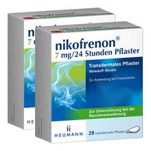 Abbildung: nikofrenon 7 mg / 24 Stunden Pflaster 2x28 St, Pflaster transdermal PZN 08032797 