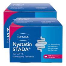 Abbildung: Nystatin STADA® 500.000 I.E. Tabletten 2x100 St, Überzogene Tabletten PZN 08032803 