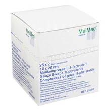 Mullkompressen 10x20cm 8-fac 25x2 St