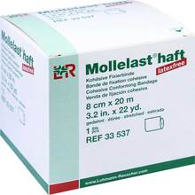 Mollelast haft latexfrei 8cmx20m gedehnt wei&szlig; 1 St