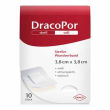 DracoPor Soft weiß Wundverband 3,8x3,8 cm steril 10 St