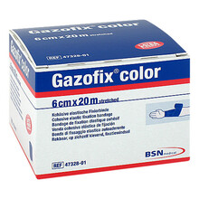 Gazofix color Fixierbinde kohäsiv 6 cmx20 m blau 1 St