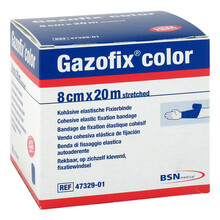 Gazofix color Fixierbinde koh&auml;siv 8 cmx20 m blau 1 St