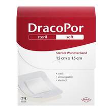DracoPor Soft weiß Wundverband 15x15 cm steril 25 St
