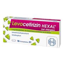 Levocetirizin Hexal bei Allergien 5 mg Filmtabletten  18 St