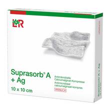 Abbildung: Suprasorb A + Ag Antimik.Cal.Alginat Kompresse 10x10 cm 10 St, Kompressen PZN 15572452 