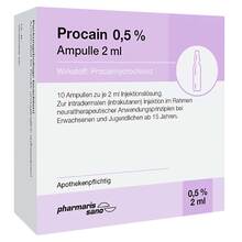 Abbildung: Procain 0,5% Injektionslösung Ampulle 2 ml 10X2 ml, Injektionslösung PZN 16816086 