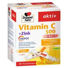 Abbildung: Doppelherz Vitamin C 500 + Zink Depot Direct Pellets 40 St, Pellets PZN 16927093 