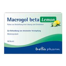 Abbildung: Macrogol beta Lemon Pulver  10 St, Pulver zur Herstellung einer Lösung zum Einnehmen PZN 17164734 
