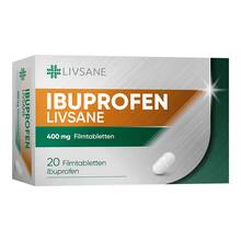 Abbildung: Ibuprofen Livsane 400 mg Filmtabletten 20 St, Filmtabletten PZN 17258300 