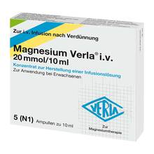 Abbildung: Magnesium Verla i.v. 20 mmol/10 ml K. z. H. einer Infusionslsg 5 St, Infusionslösungskonzentrat PZN 17638787 