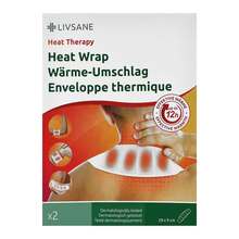 Abbildung: Livsane Wärme-Umschlag selbstklebend 9x29 cm 2 St, Pflaster PZN 17820003 
