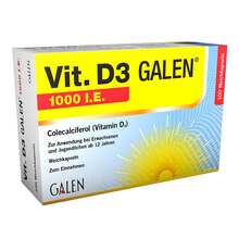 Abbildung: Vit. D3 GALEN 1000 I.E. Weichkapseln 100 St, Weichkapseln PZN 18036599 