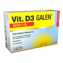 Abbildung: Vit. D3 GALEN 1000 I.E. Weichkapseln 200 St, Weichkapseln PZN 18036607 