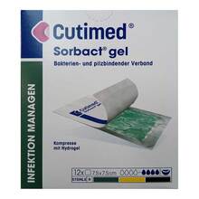 Cutimed Sorbact Gel Kompressen 7,5x7,5 cm 12 St
