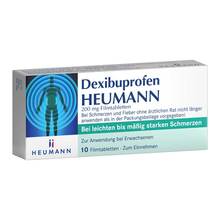 Abbildung: Dexibuprofen Heumann 200 mg Filmtabletten 10 St, Filmtabletten PZN 18849144 