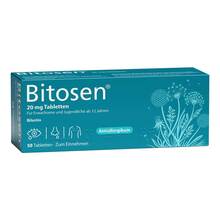 Abbildung: Bitosen 20 mg Tabletten 50 St, Tabletten PZN 18890514 
