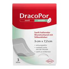 Dracopor sensitiv 5x7,2 cm steril mit Silikonkleber 25 St