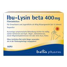 Abbildung: Ibu-Lysin beta 400 mg Filmtabletten 50 St, Filmtabletten PZN 19101152 
