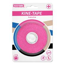 Abbildung: Kine-Tape latexfrei Buddycare med 5cmx5m pinkrosa 1 St, Bandage PZN 19169813 