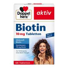 Abbildung: Doppelherz Biotin 10 mg Tabletten 120 St, Tabletten PZN 19289546 