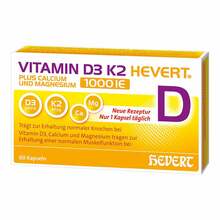 Vitamin D3 K2 Hevert + Calcium und Magnesium 1000 IE Kapseln  60 St