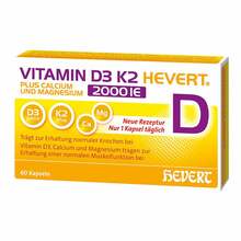 Vitamin D3 K2 Hevert + Calcium und Magnesium 2000 IE Kapseln  60 St
