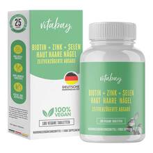 Biotin + Zink + Selen Haut + Haare + Nägel vegan Tabletten 180 St