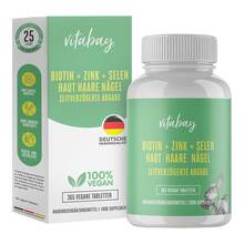 Biotin + Zink + Selen Haut + Haare + Nägel vegan Tabletten 365 St