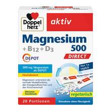 Abbildung: Doppelherz Magnesium 500 + B12 + D3 Depot Direct Pell. Pellets, 20 St PZN 19397135