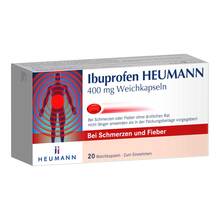 Abbildung: Ibuprofen Heumann 400 mg Weichkapseln 20 St, Weichkapseln PZN 19455772 